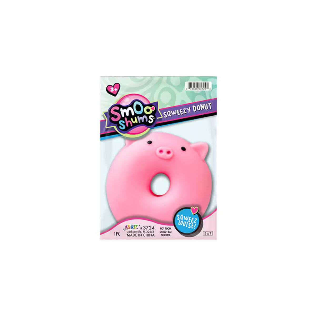 Ja-Ru 3.5 Inch Smoo Shums Sqweezy Donut Squishy Sensory Toy - Assorted