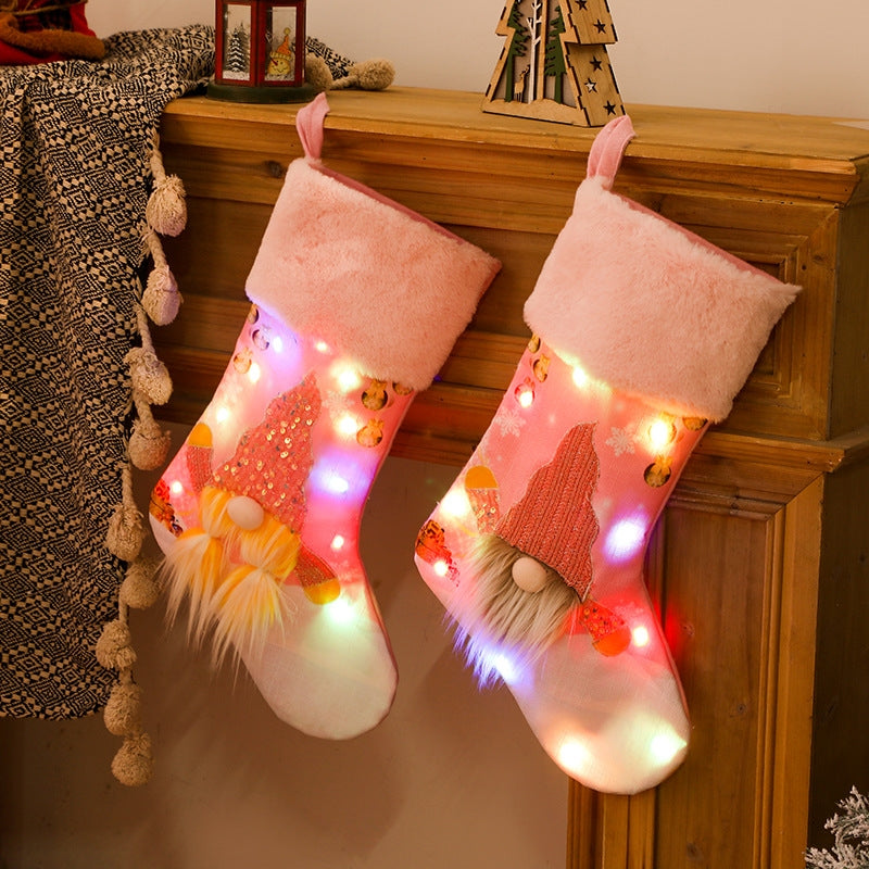 Glowing Rudolph Christmas Stocking
