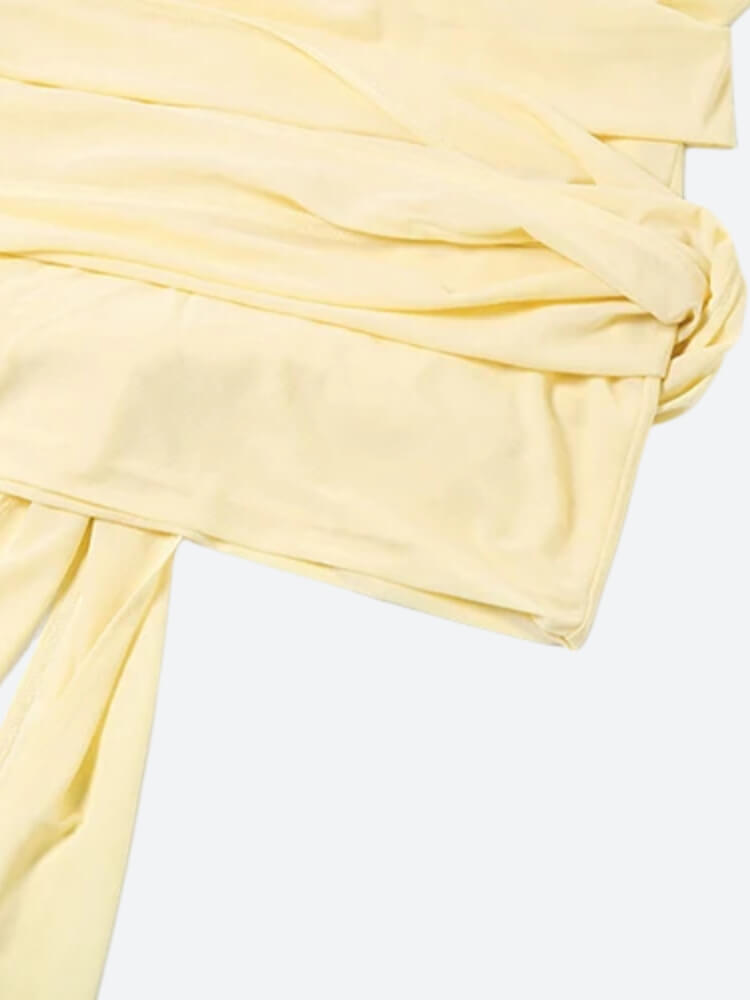 Butter Yellow Shirt & Mini Skirt Two Piece Set