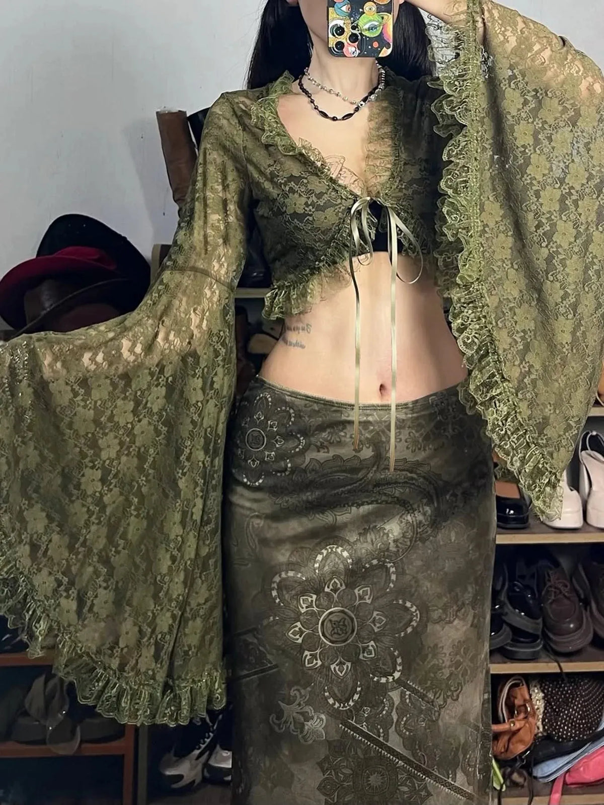 Fairy Grunge Bolero Crop Top