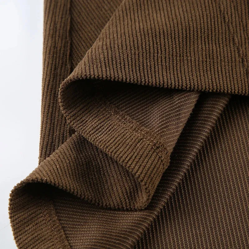 Fairy Grunge Corduroy Midi Skirt