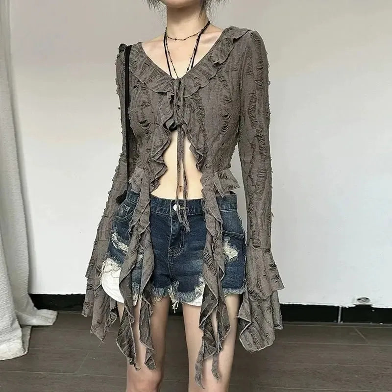 Fairy Grunge Ruffled Top