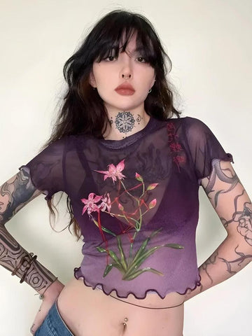 Fairycore Lily Sheer Top
