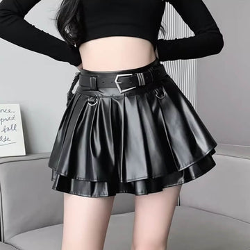 Faux Leather Mini Skort