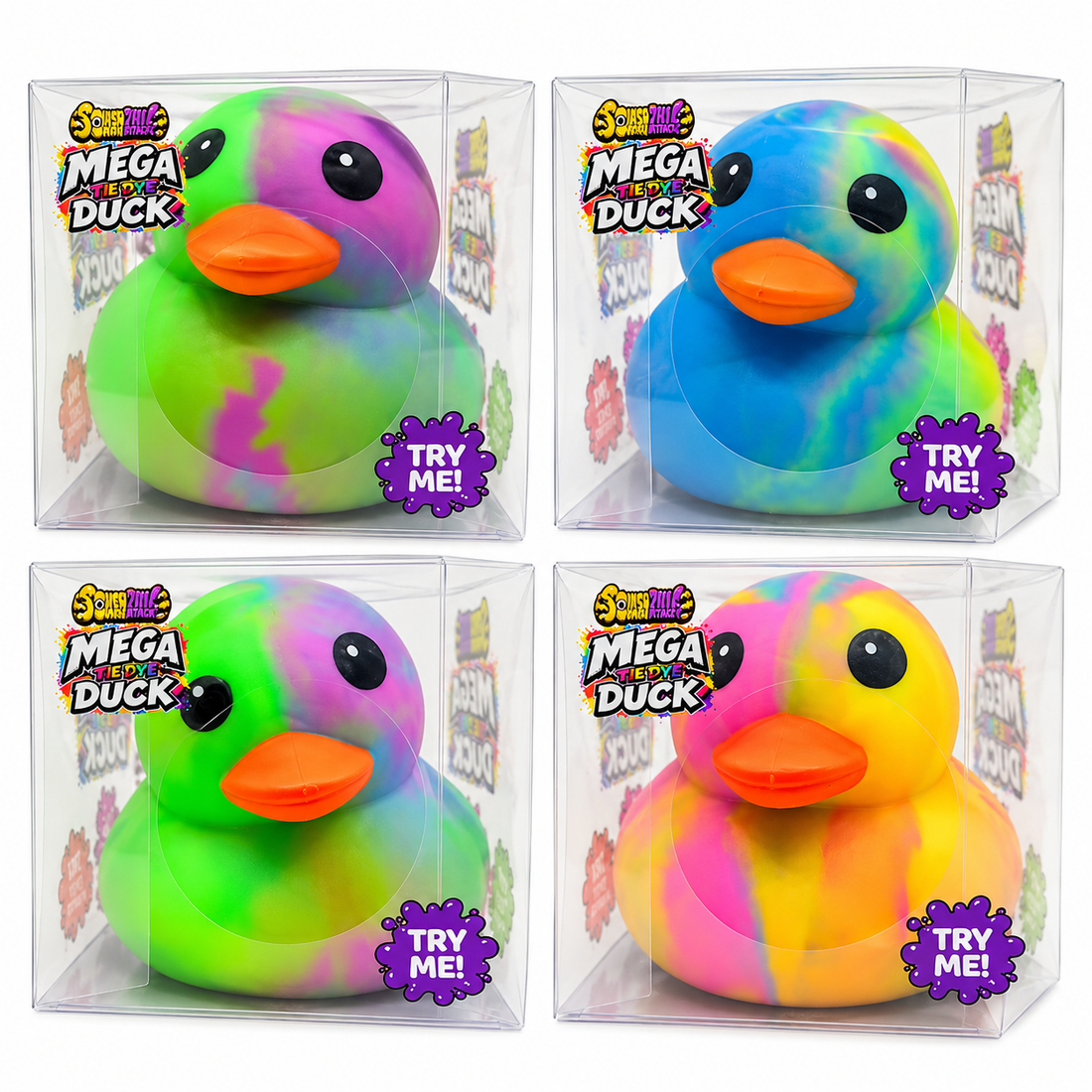 Fun Doh 6 Inch Mega Tie Dye Duck Squishy Toy - Assorted