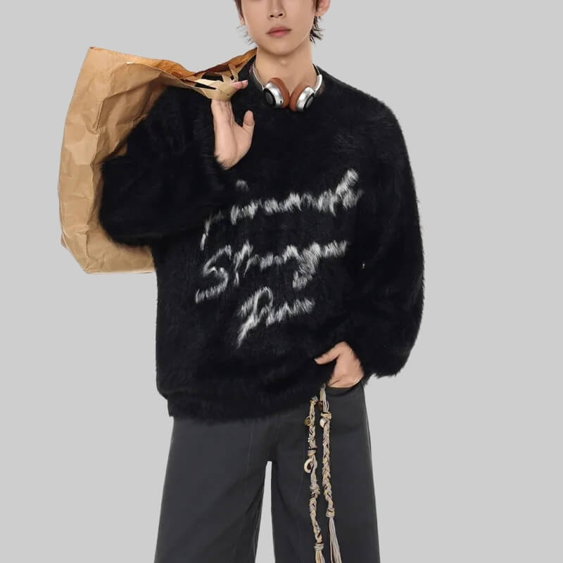 French Street Paris Fuzzy Sweater