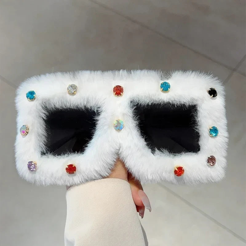 Furry Square Sunglasses