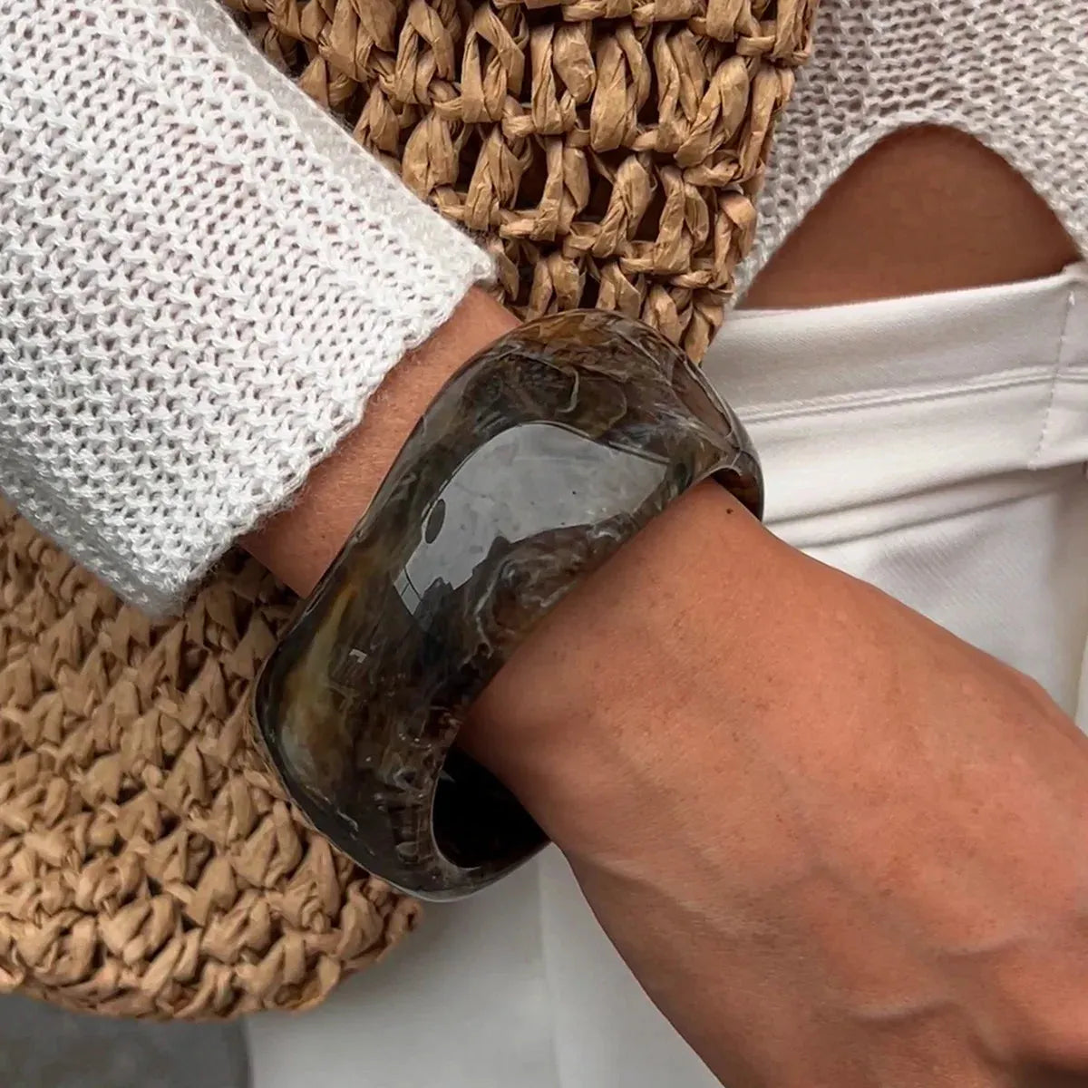Geometric Chunky Resin Bracelet