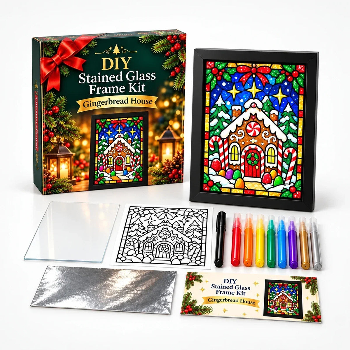 Foil-Backed Christmas Stained Glass Art Kit
