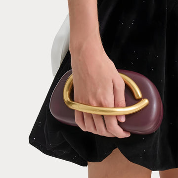 Gold Handle Clutch Bag