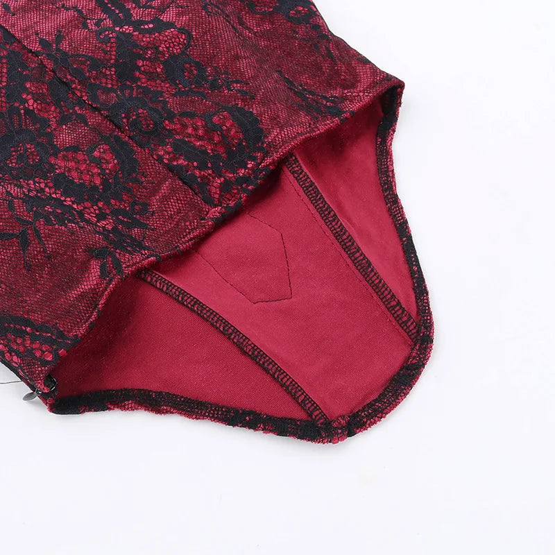 Goth Lace Trim Corset Top