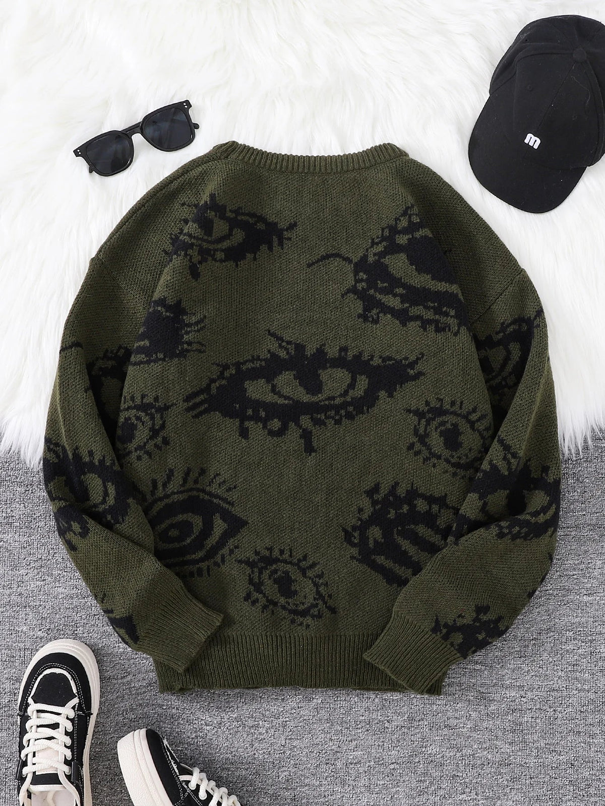Grunge Eye Pattern Sweater