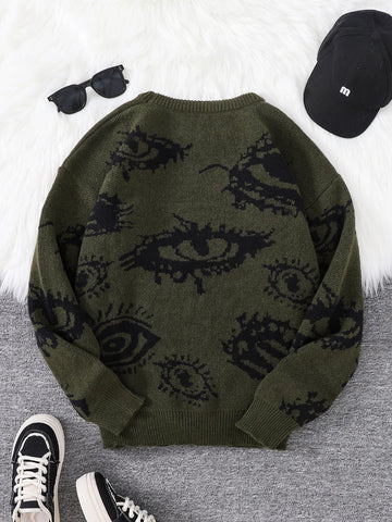 Grunge Eye Pattern Sweater