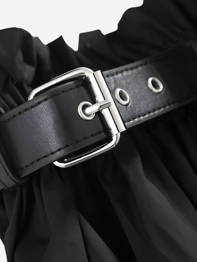 Grunge Ruched Midi Skirt