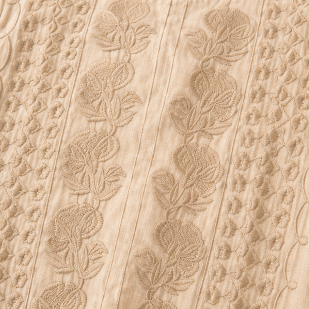 Embroidered-look Short-Sleeve Top