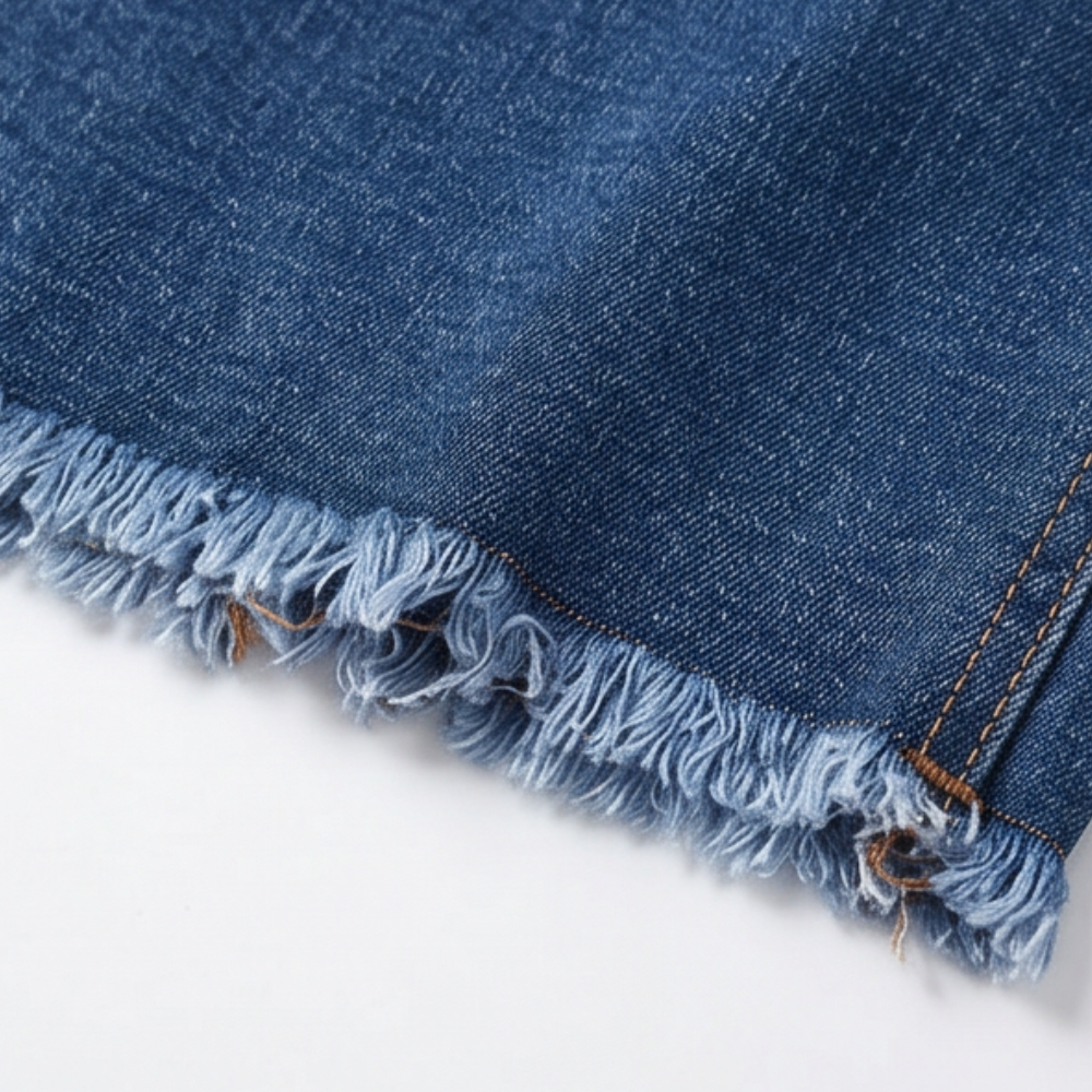 Women's Curve-Flattering Frayed Hem Denim Skirt