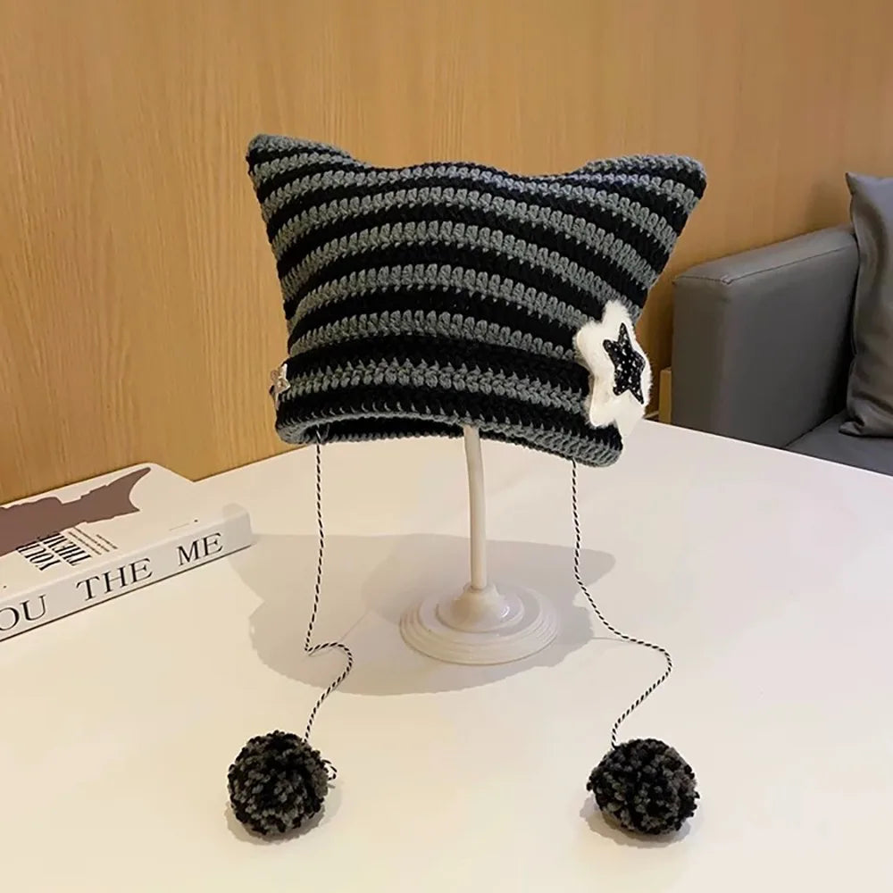 Kawaii Knitted Cat Ear Beanie