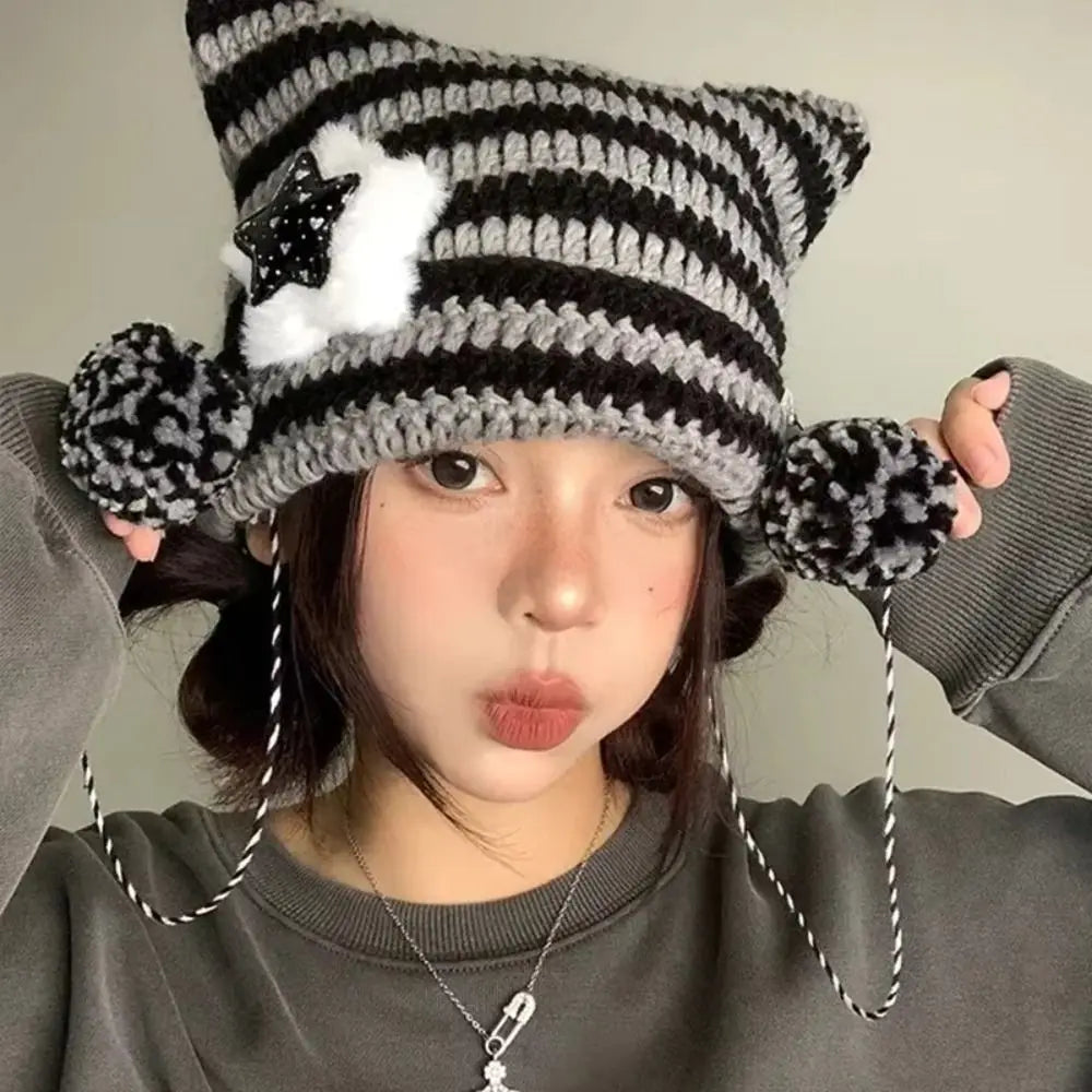 Kawaii Knitted Cat Ear Beanie