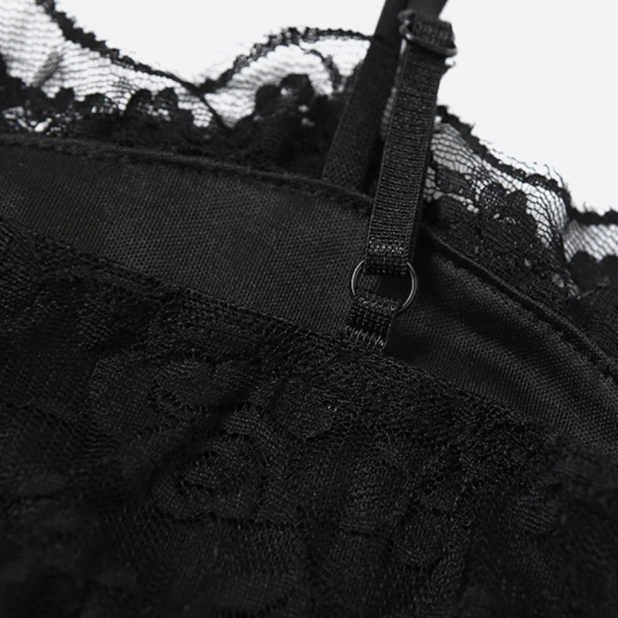 Lace Sheer Mini Dress