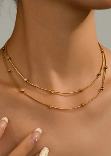 Lilo Gold Dot Layered Necklace