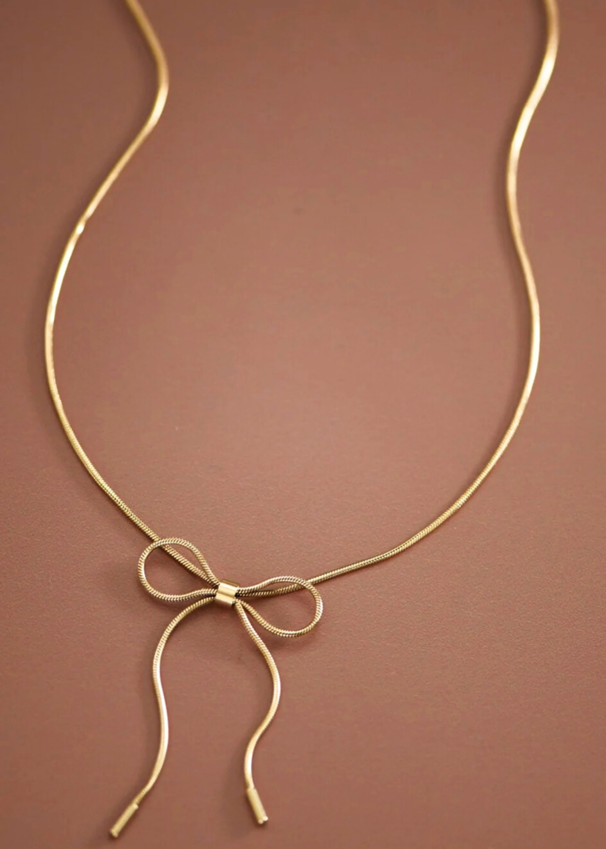 Maya 18K Chain Bow Necklace