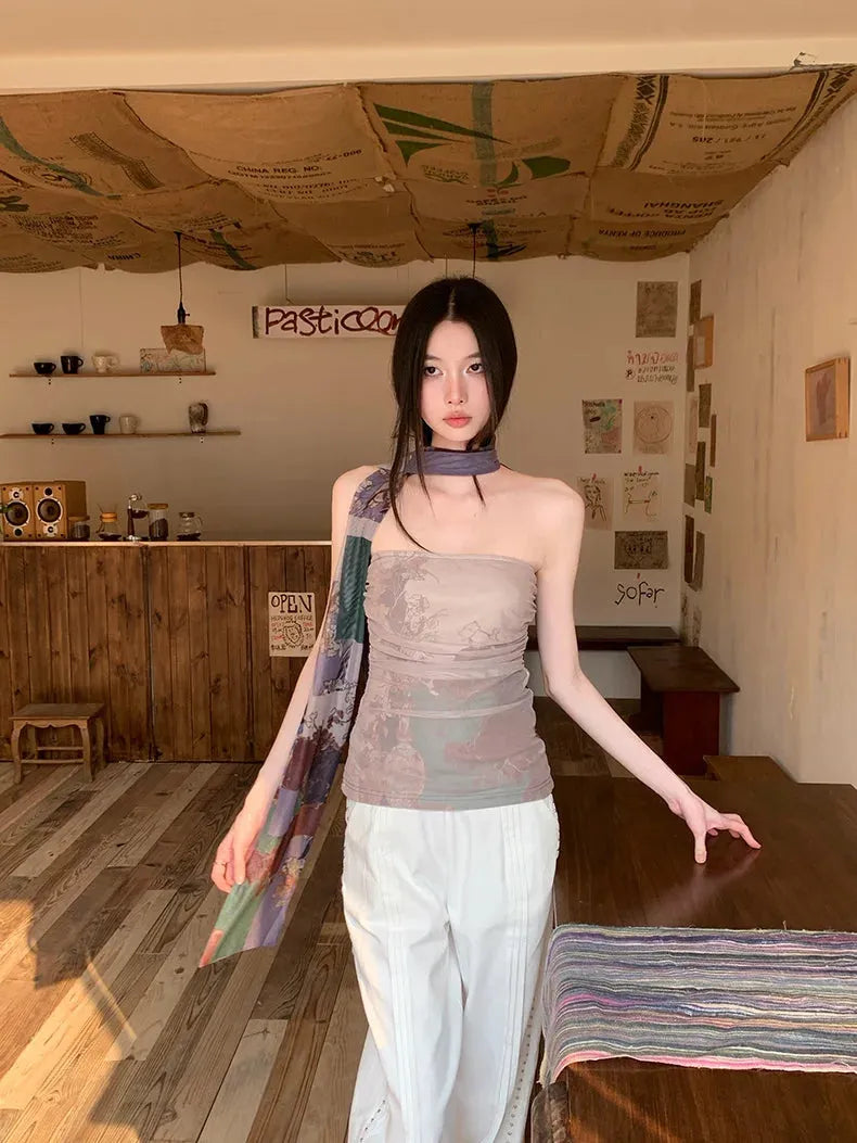 Mesh Layered Tube Top