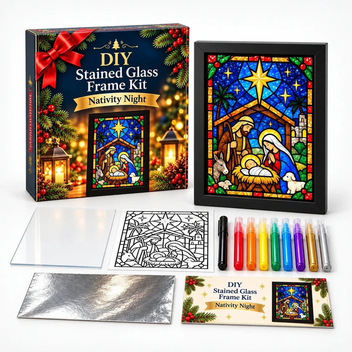 Foil-Backed Christmas Stained Glass Art Kit