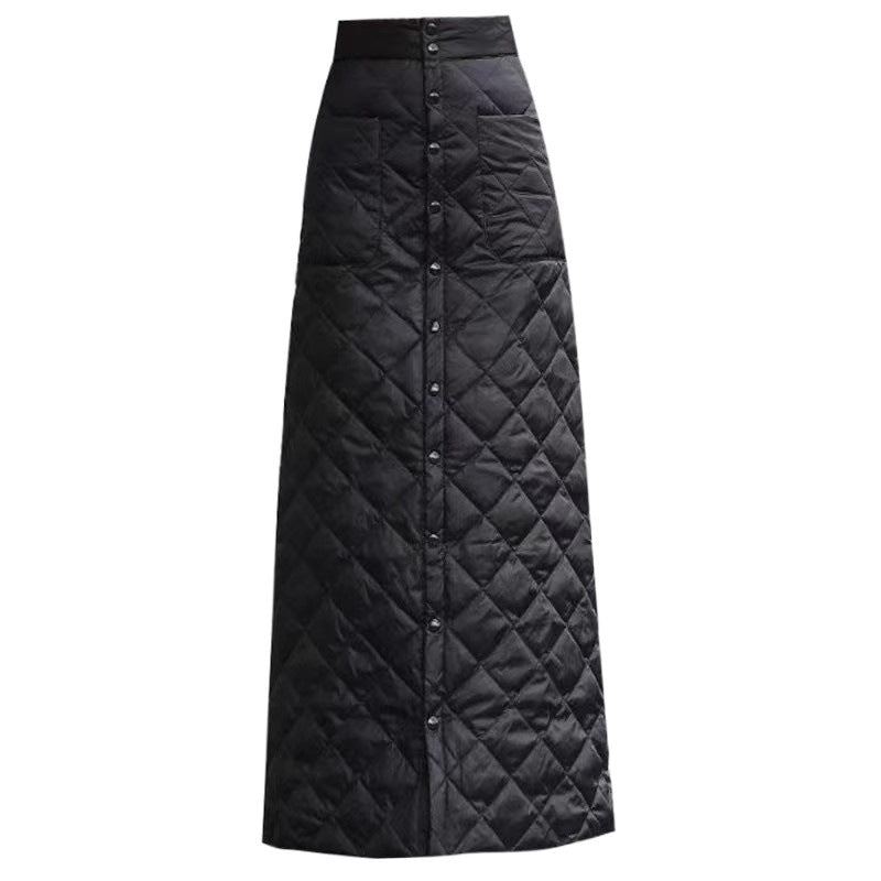 Thickened Warmth Quilted Button Down Pencil Skirts