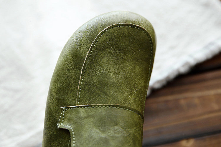 Babakud Women Spring Casual Leather Soft Sole Slip-On Shoes