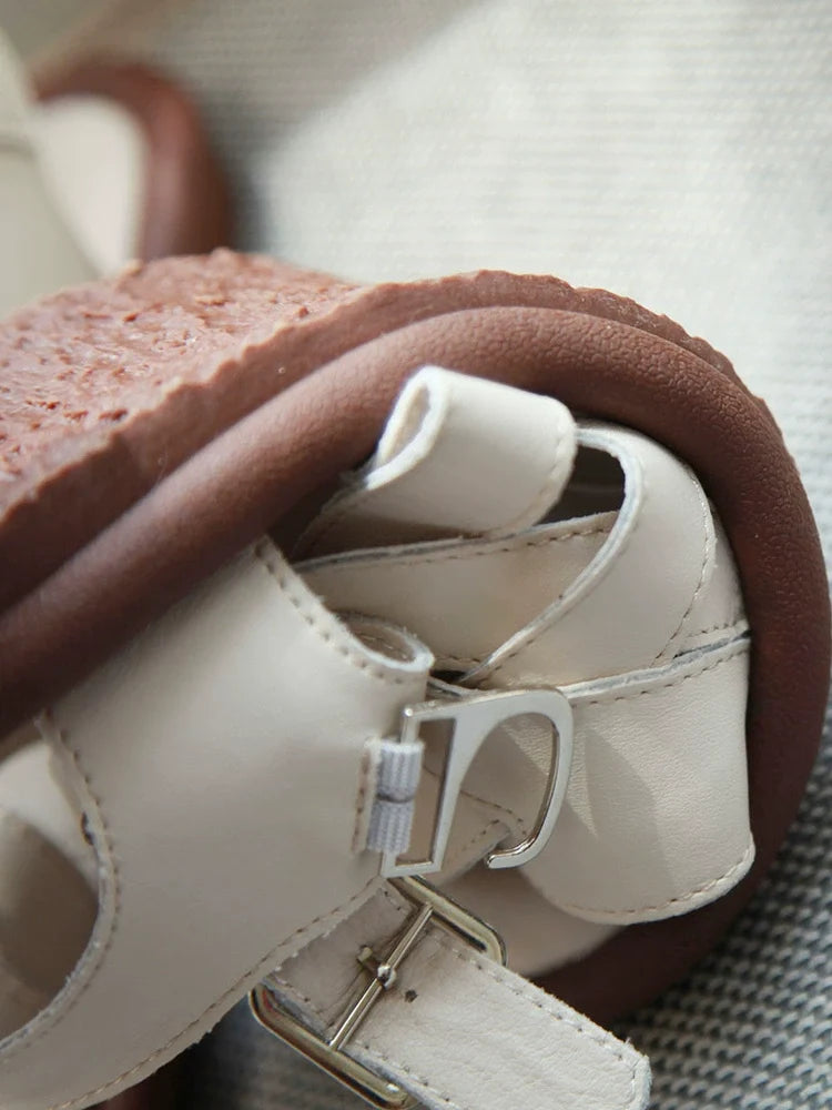 Summer Top Leather Woven Open Toe Soft Sole Sandals