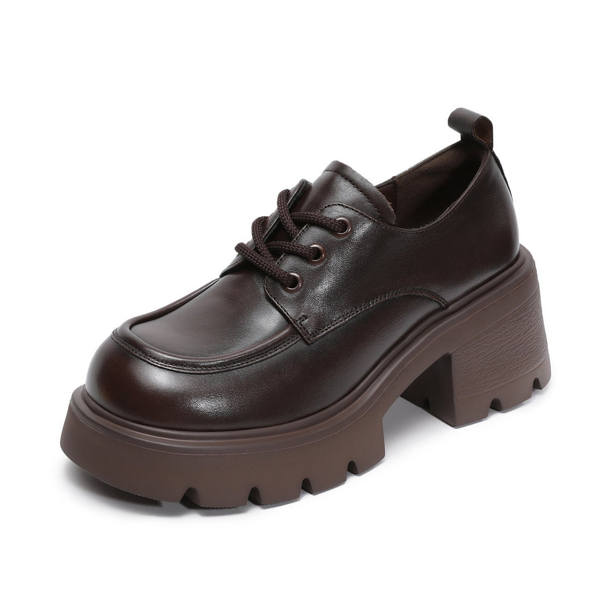 Women Autumn Leather Soft Sole Platform Casual Loafer Shoes