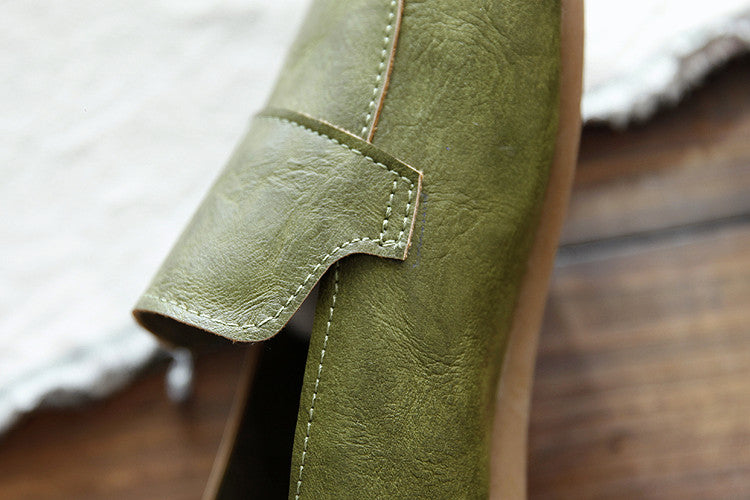 Babakud Women Spring Casual Leather Soft Sole Slip-On Shoes