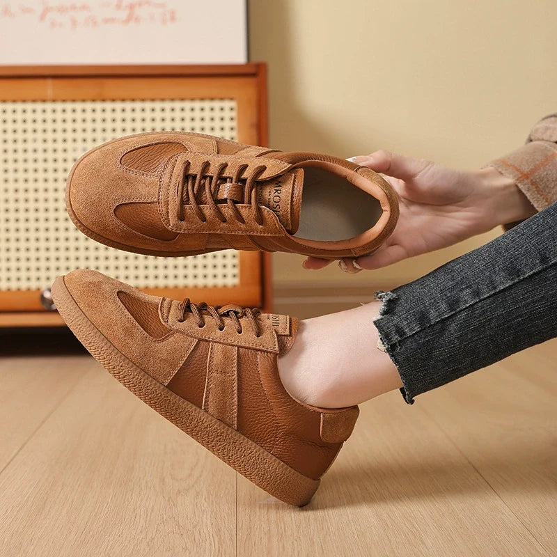 Babakud Spring Retro Leather Soft Flat Sole Sneakers