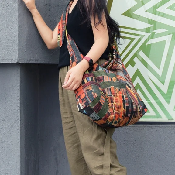 Babakud Women Vintage Artistic Cotton Printed Shoulder Crossbody Bag