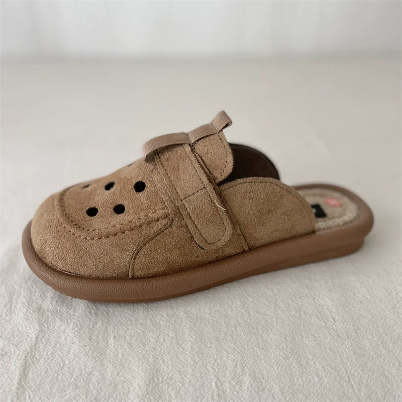 Summer Retro Sueded Hollow Casual Closed Toe Slippers
