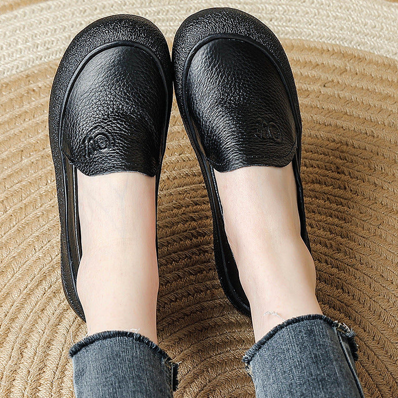 Women Casual Genuine Leather Everyday Slip-Ons Flats Shoes