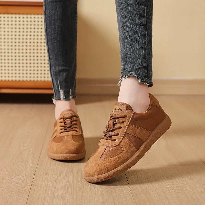 Babakud Spring Retro Leather Soft Flat Sole Sneakers