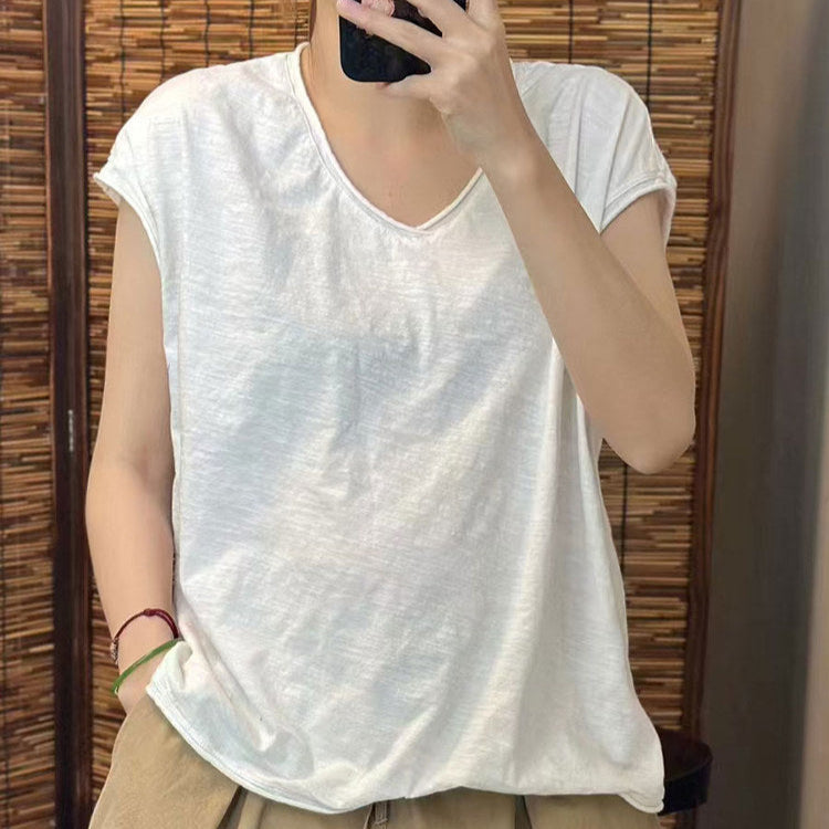 Babakud Women Summer Cotton Casual V- Neck T-Shirt
