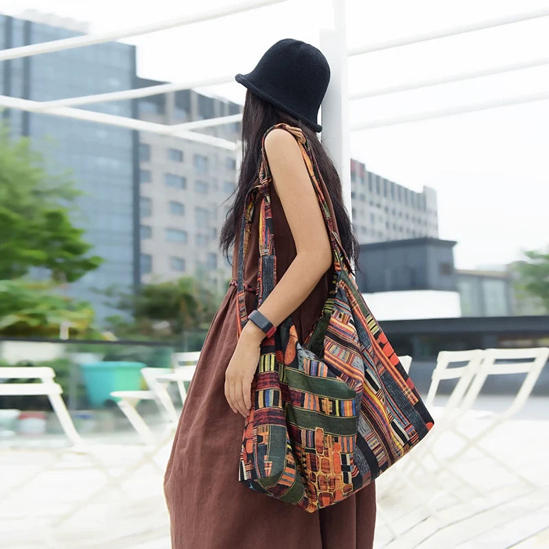 Babakud Women Vintage Artistic Cotton Printed Shoulder Crossbody Bag