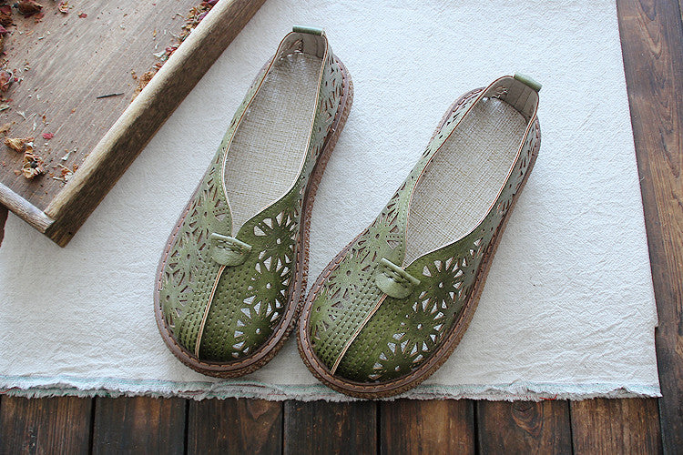 Babakud Women Spring Retro Breathable Hollow Soft Sole Sandals