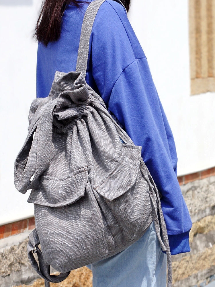 Babakud Vintage Cotton-Linen Large Capacity Shoulder Bag Backpack