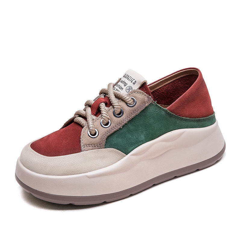 Women's Fashion Trendy Color Block Thick Soled Sneakers