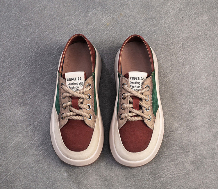 Women's Fashion Trendy Color Block Thick Soled Sneakers