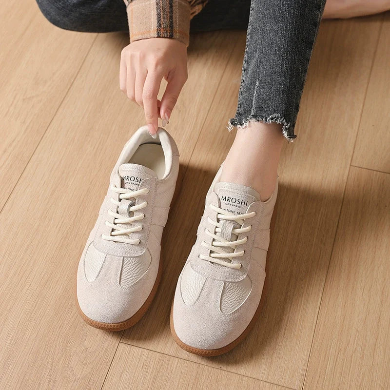 Babakud Spring Retro Leather Soft Flat Sole Sneakers