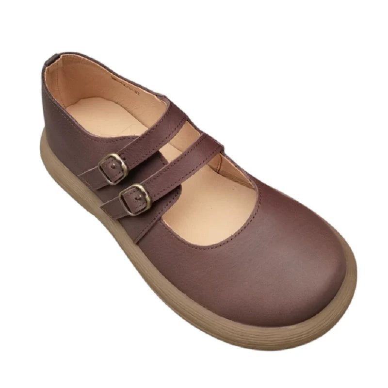 Retro Top Leather  Shallow Plus Size Closed Toe Flat Shoes