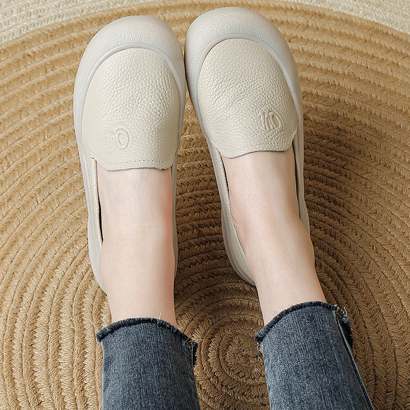 Women Casual Genuine Leather Everyday Slip-Ons Flats Shoes