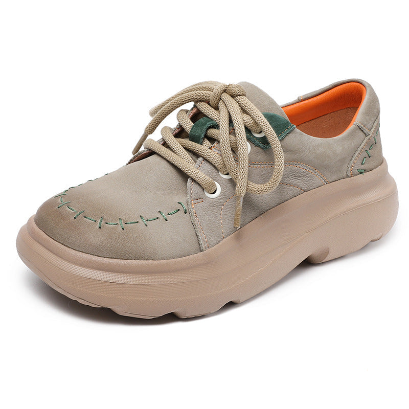 Fashion Lightweight Thick Soled Lace-Up Casual Shoes for Women