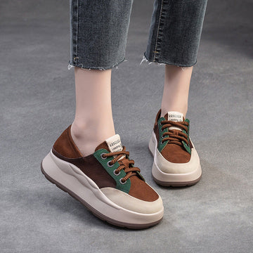 Women's Fashion Trendy Color Block Thick Soled Sneakers