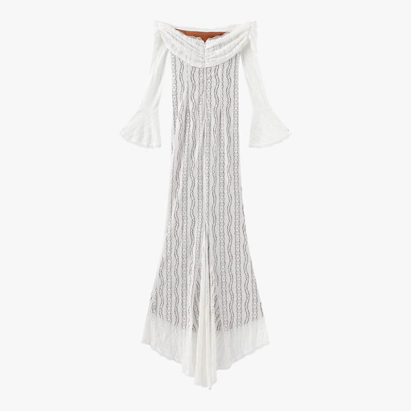 Off-Shoulder Lace Maxi Dress