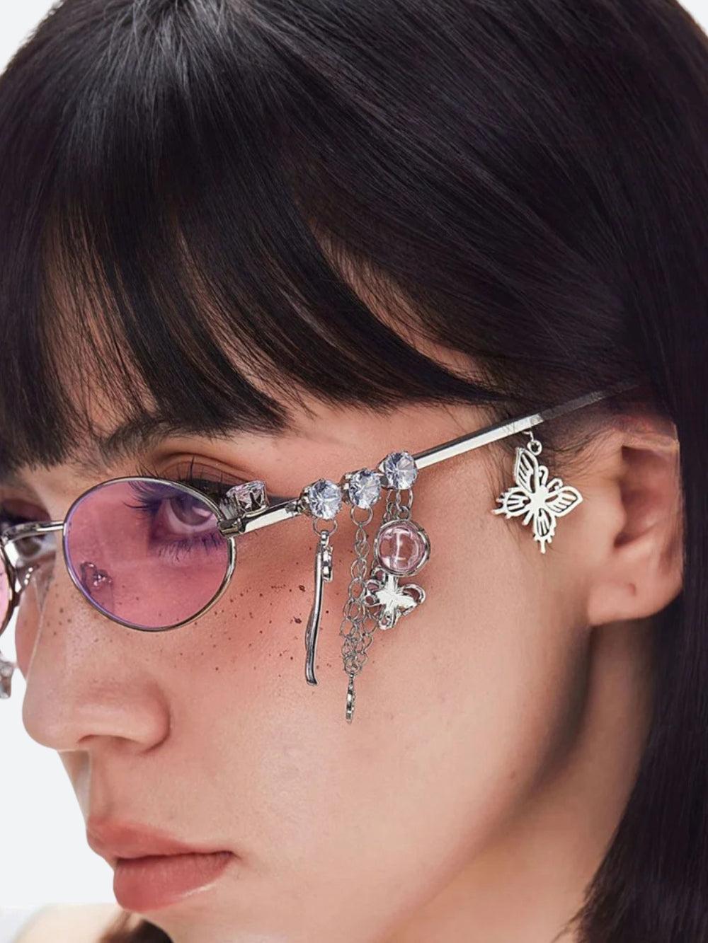 Rhinestone Oval Glasses